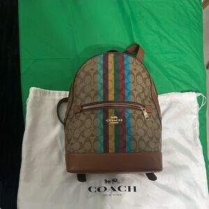 Coach Brown Multicolor Stripe Men's Backpack